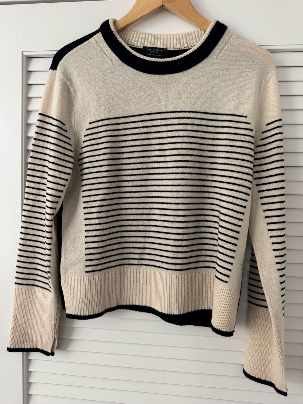 rag & bone Cashmere Sweater with Black Stripes
